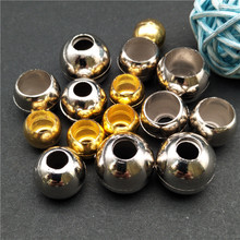 厂家直销电镀ABS金色银色圆形吊钟 箱包服装饰品塑料无帽绳扣吊坠