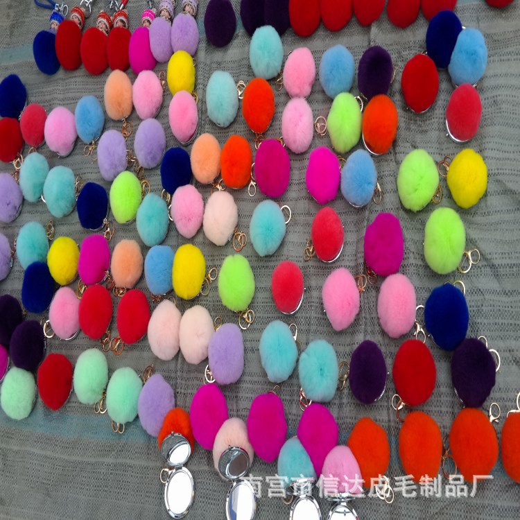 厂家供应兔毛球8cm 家兔毛球服装辅料服饰配件diy兔毛球皮草挂件