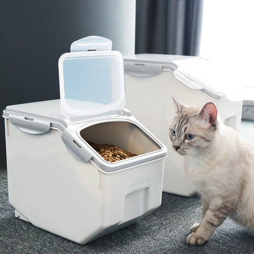 Amazon cross-border pet supplies food storage barrel plastic moisture-proof sealed cat food and dog food barrel drop shipping