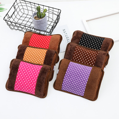 暖手宝点子布双插手热水袋电暖宝毛绒防爆注水暖水袋充电热水袋|ru