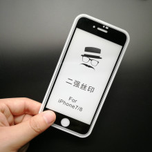 iphone8puls丝印2强手机钢化玻璃膜苹果X全覆盖高清防刮膜批发手机钢化膜