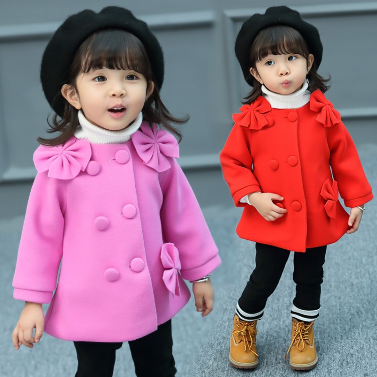 女童呢大衣2019春秋装新款女宝宝外套韩版中小童短款连帽呢子衣潮|ms