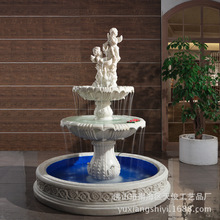欧式喷泉客厅流水摆件玄关摆设天使雕塑工艺品大型假山流水鱼池