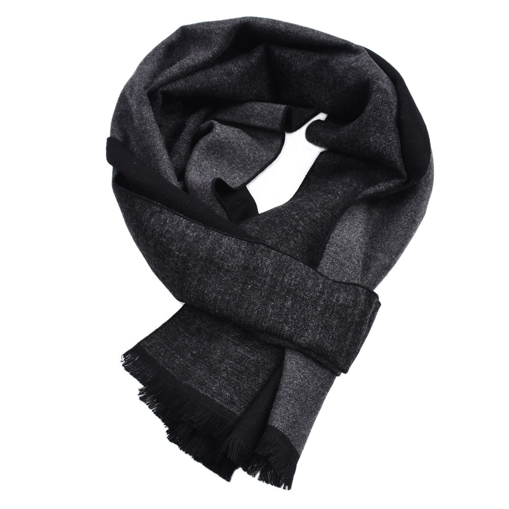 Classic Plaid Long Scarf For Men Woven Brushed Tassel Design_voghion.com