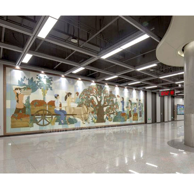 customized outdoors customized metro square Park Scenery Ceramic mural Porcelain Background wall relief Image Wall paintings