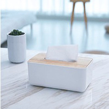 创意欧式木盖纸巾盒 收纳盒 抽纸盒 白色简约客厅桌面纸巾盒