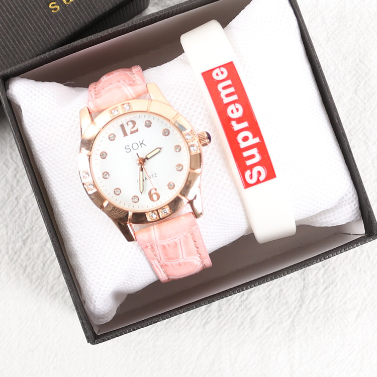 Korean style women's watch belt luminous women's watch fashion trendy cute student fashion watch diamond quartz watch