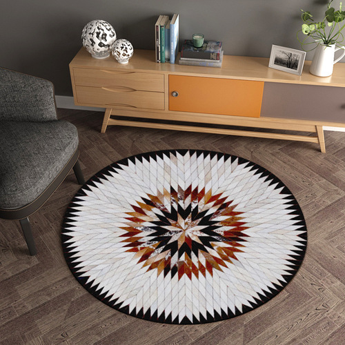 Animal fur texture round rug mat tea table mat hanging basket living room bedroom bed side rug crawling mat for children