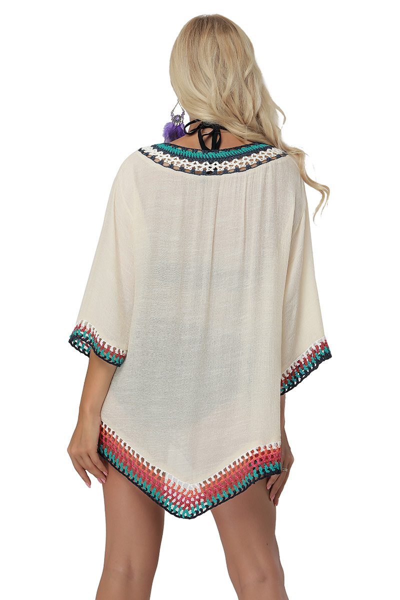 Lace Crochet Cover Up Sheer Knitted Top Beachwear Versatile Layering Wholesale Available customizable