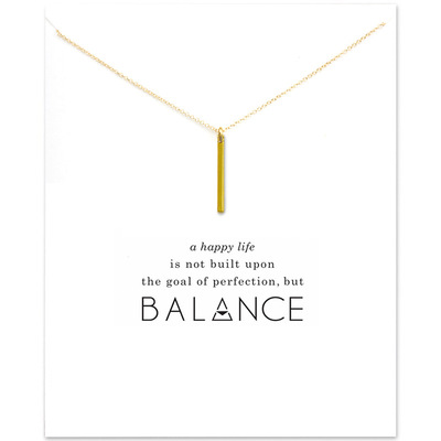 铜立体一字金属棒欧美外贸速卖通创意WISH金色合金锁骨短简约项链|ms