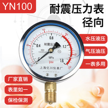 耐震压力表yn100充油防震0-10/25/40/60mpa油压液压水压真空负压