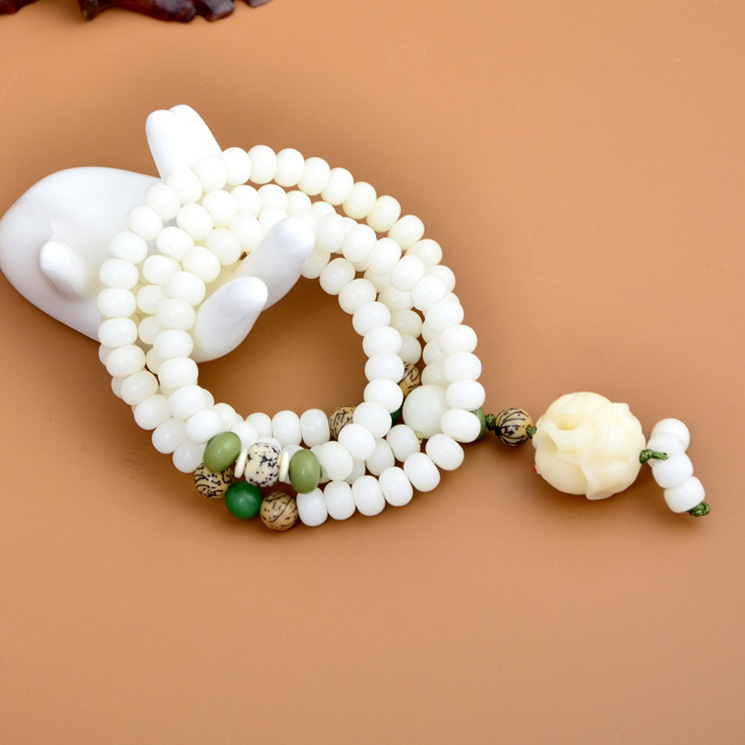 wholesale Bodhi root Bracelet 108 Beads Jewelry White jade Bodhi Carp Necklace Hand string Franchise