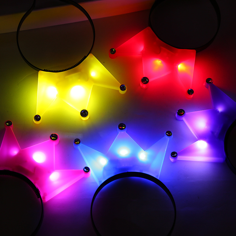 Ventas directas de la fábrica día de Año Nuevo partido luminoso flash corona diadema concierto alegría apoyos suministros multi-color