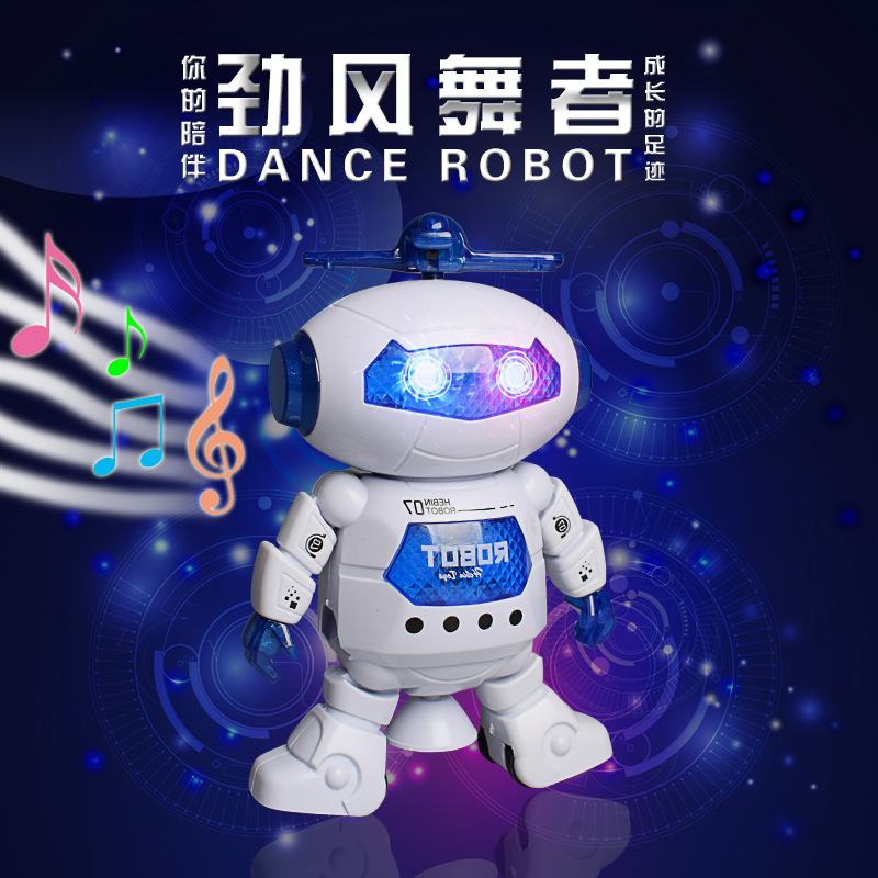 Stall Best Sellers Dancer robot children toy Electric luminescence music Space dance robot Model gift