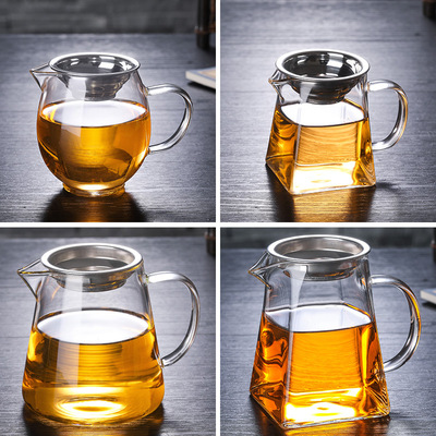 厂家批发玻璃公道杯方形公杯分茶器带茶漏茶海功夫茶道配件|ms