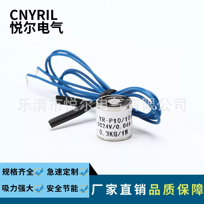 YR-P10/10吸盘电磁铁 吸力0.3KG微小型电吸盘 DC12V24V直流电磁铁