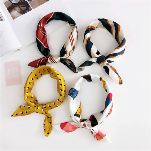 Fake collar Detachable Blouse Dickey Collar False Collar Small scarf small square scarf women national occupation colorful printed scarf scarf