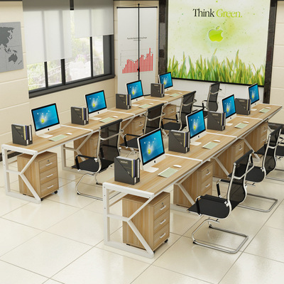 现代单人职员办公桌钢木桌椅组合定制简约家用儿童写字台现货批发|ms