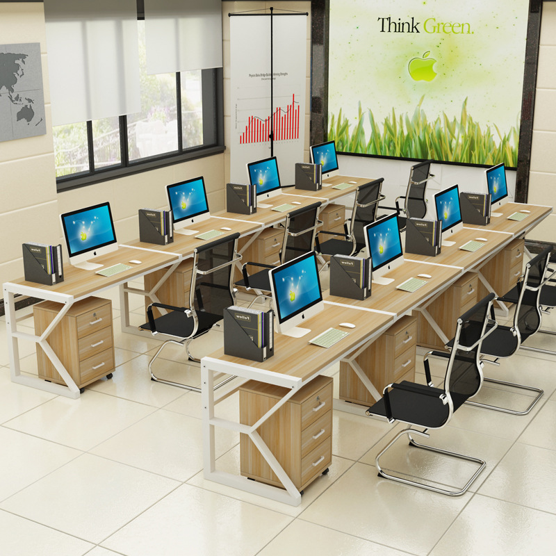 现代单人职员办公桌钢木桌椅组合定制简约家用儿童写字台现货批发|ms