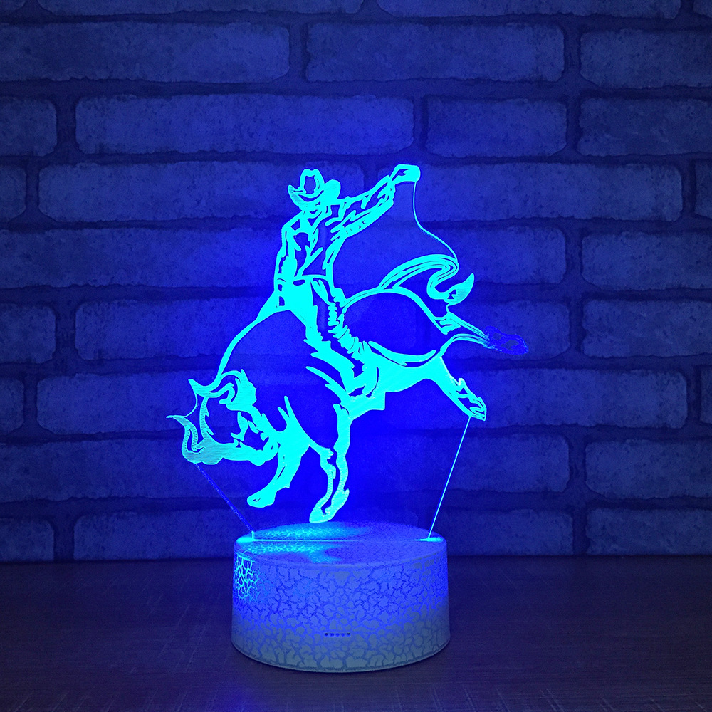 亚马逊爆款 爆裂纹3D灯小夜灯台灯