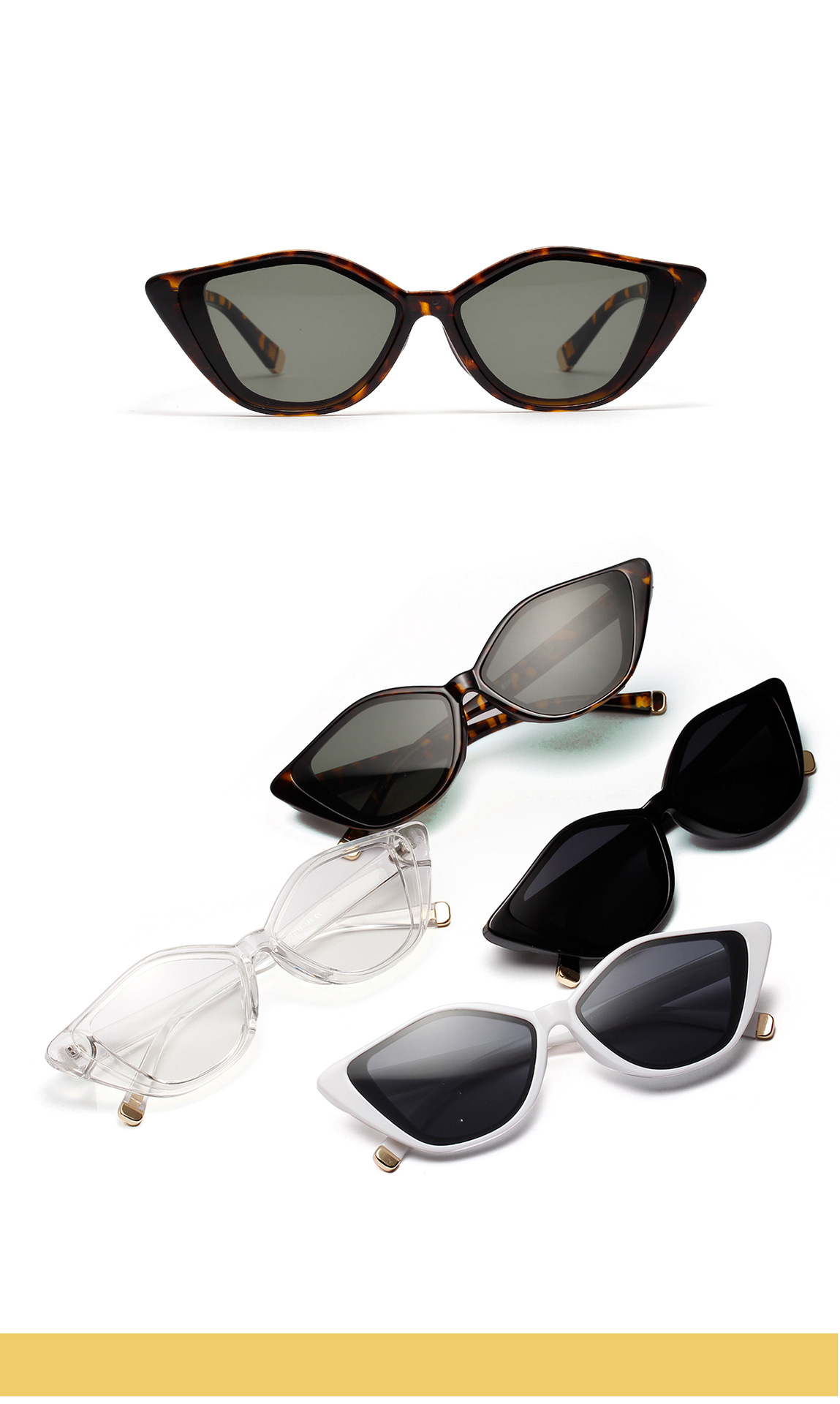 Small Frame Cat Eye Super Pointed Retro Sunglasses display picture 1