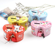 开学儿童存钱罐卡通爱心创意马口铁储蓄罐硬币收纳盒幼儿园礼品