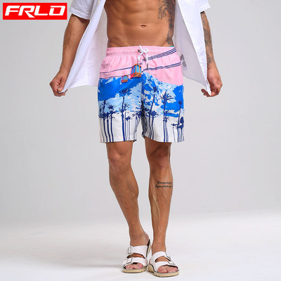 Beach pants Quick drying ventilation Be launched Easy Large fashion printing Four points Pool Beach on vacation Hot springs