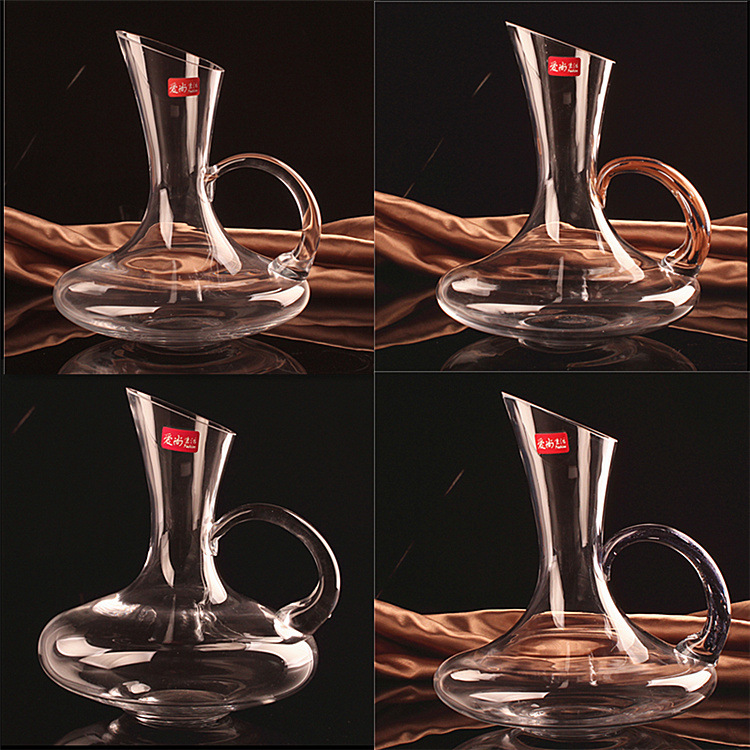 无铅水晶玻璃醒酒器红酒醒酒器倒酒器创意酒壶分酒器带把酒壶|ms