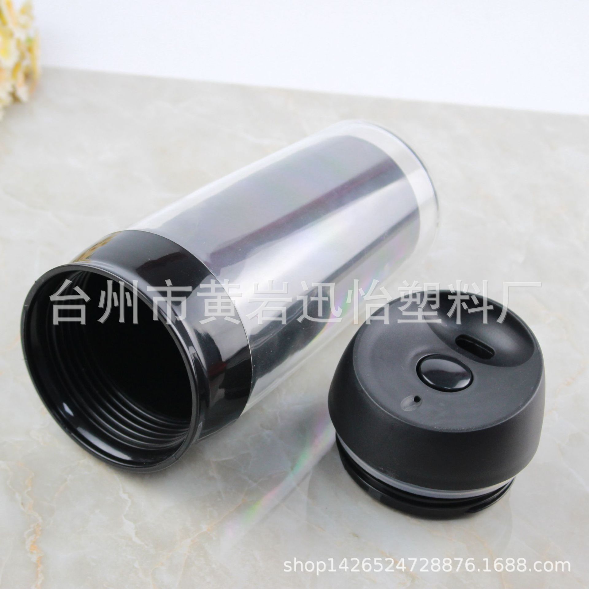 隔热PS杯 双层耐热水壶透明泡茶杯商务车载广告杯双层咖啡杯