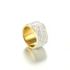 Fashionable ring stainless steel, diamond, accessory, European style, wholesale