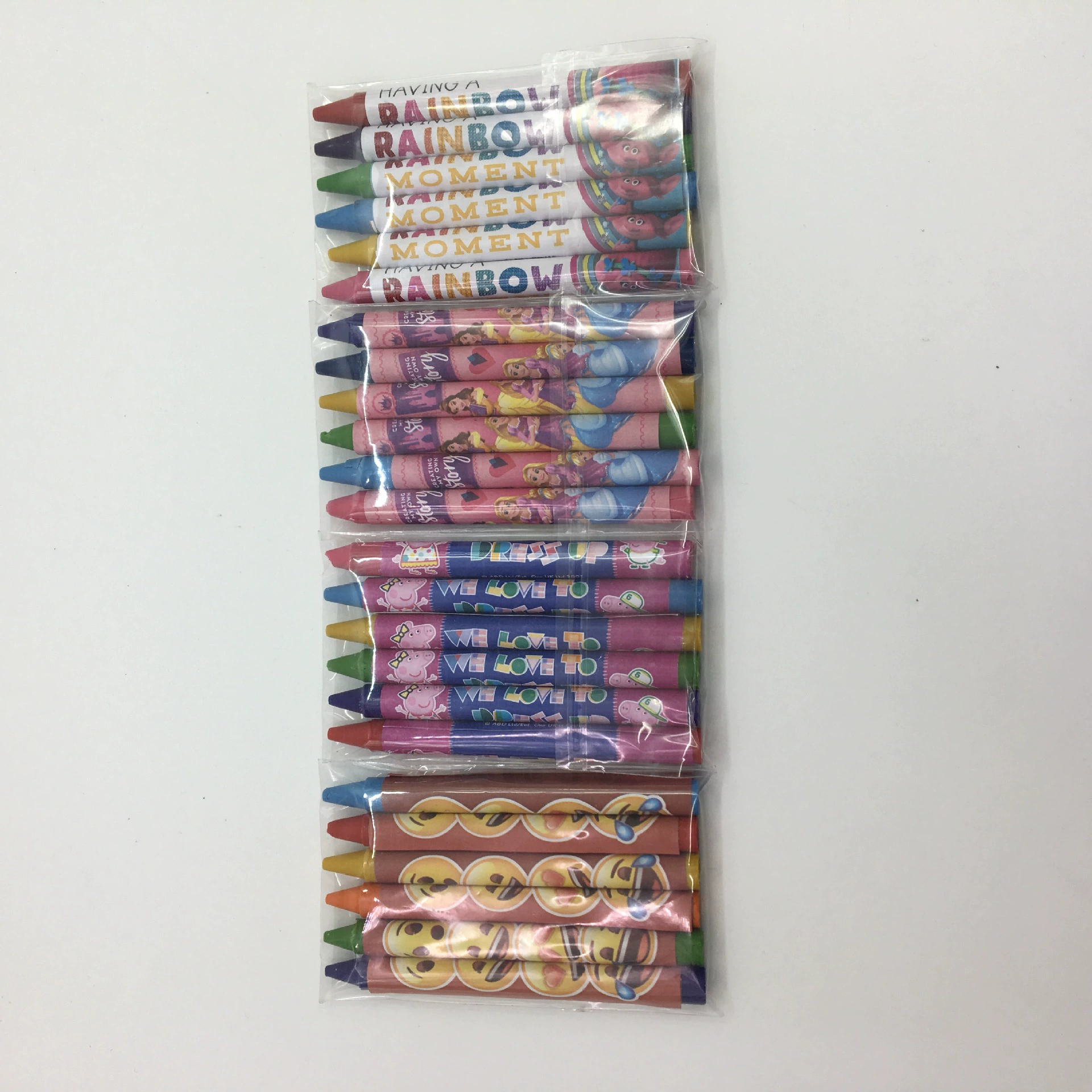 Индивидуальный полипропиленовый мешок, 6-цветный карандаш, мультяшный обертованный бумажный круглый карандаш, карандаш длиной 0,7*8,5 см, детская живопись