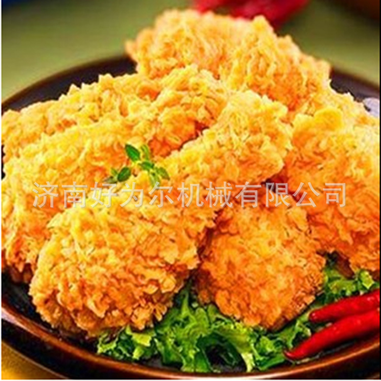 济南好为尔深海鳕鱼裹糠机 海产品裹湿粉机 鱼排挂浆裹糠生产线