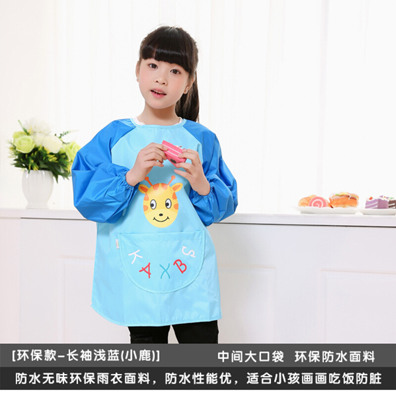 Impermeable abrigo de los niños logotipo personalizado impresión foto pintura ropa delantal hombres y mujeres manga larga comer