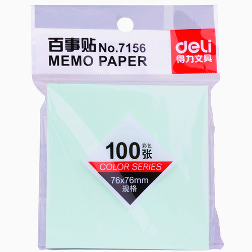 Deli 7156 sticky notes self-adhesive colored note paper Korean cute small fresh candy color label note paper students