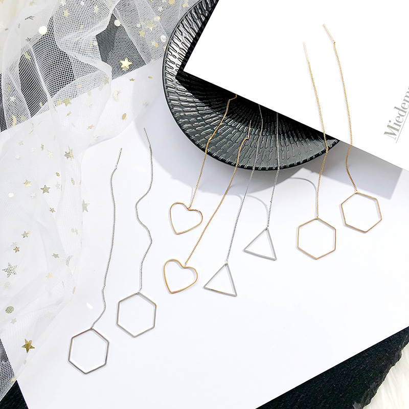 5g Weight No Inlaid Inlay Material Earrings Classification Housewarming, Anniversary, Business, Wedding, Travel, Birthday, Festival Occasion Copper Material Geometric Pattern Women'S Gender Plating Design Gold, Silver Color Geometric Plating Copper No Inlaid Drop Earrings 6