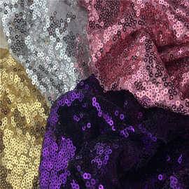 轻透渔网纱绣片小珠片网布蚯蚓片装饰面料出口印度舞蹈装头纱布