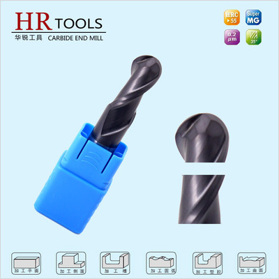 HRC45 coating Tungsten steel Ball head Milling cutter 42 Hard alloy numerical control end mill