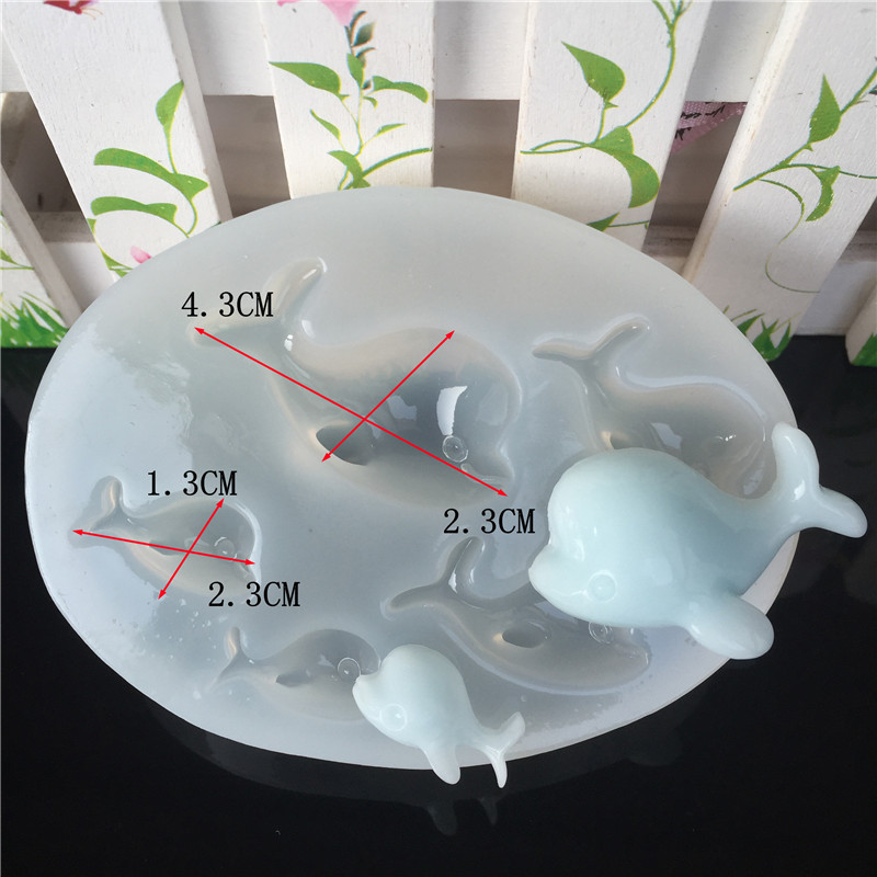 Новая зеркальная форма Diy Crystal Dolphin 5 разных размеров маленькая версия морского ветра силиконовая форма