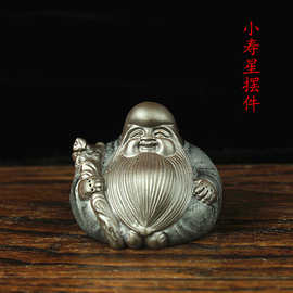 专业批发手工 德化紫砂茶宠 小寿星摆件茶玩佛像厂家直销