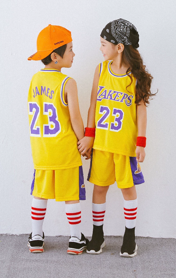 Новая детская версия Lakers города No. 23 одежда для баскетбола детская одежда Jerseys James BB производительность мяча одежда