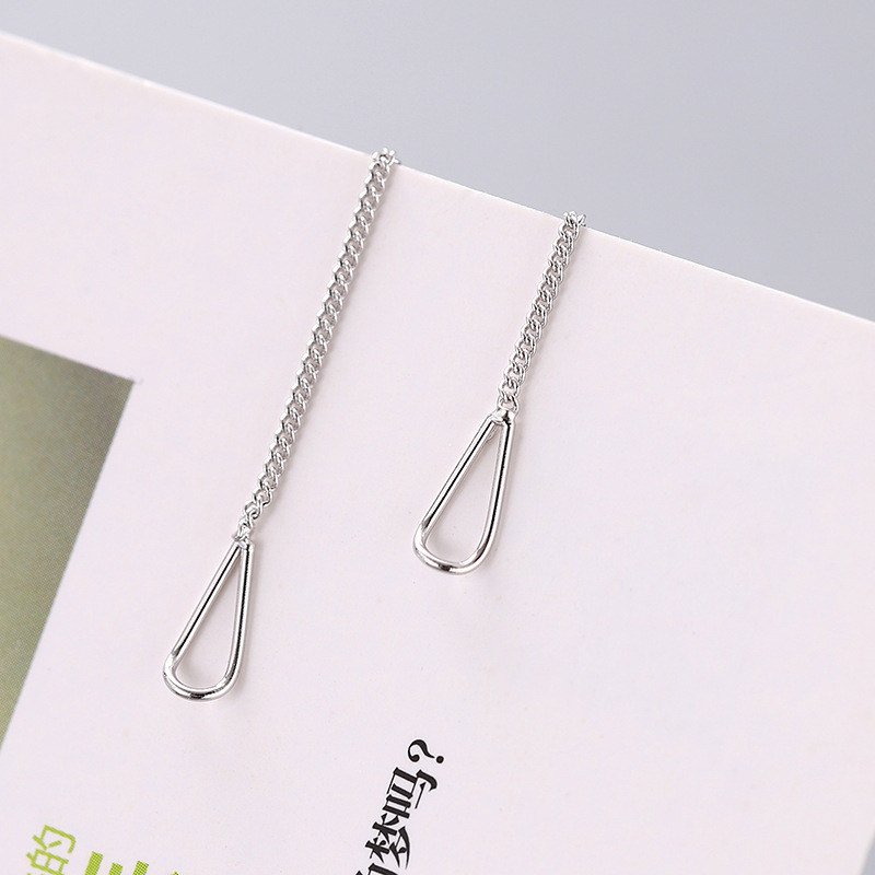 s925纯银水滴镂空耳线迷你耳坠耳环百搭简约个性耳饰女工厂直销|ms