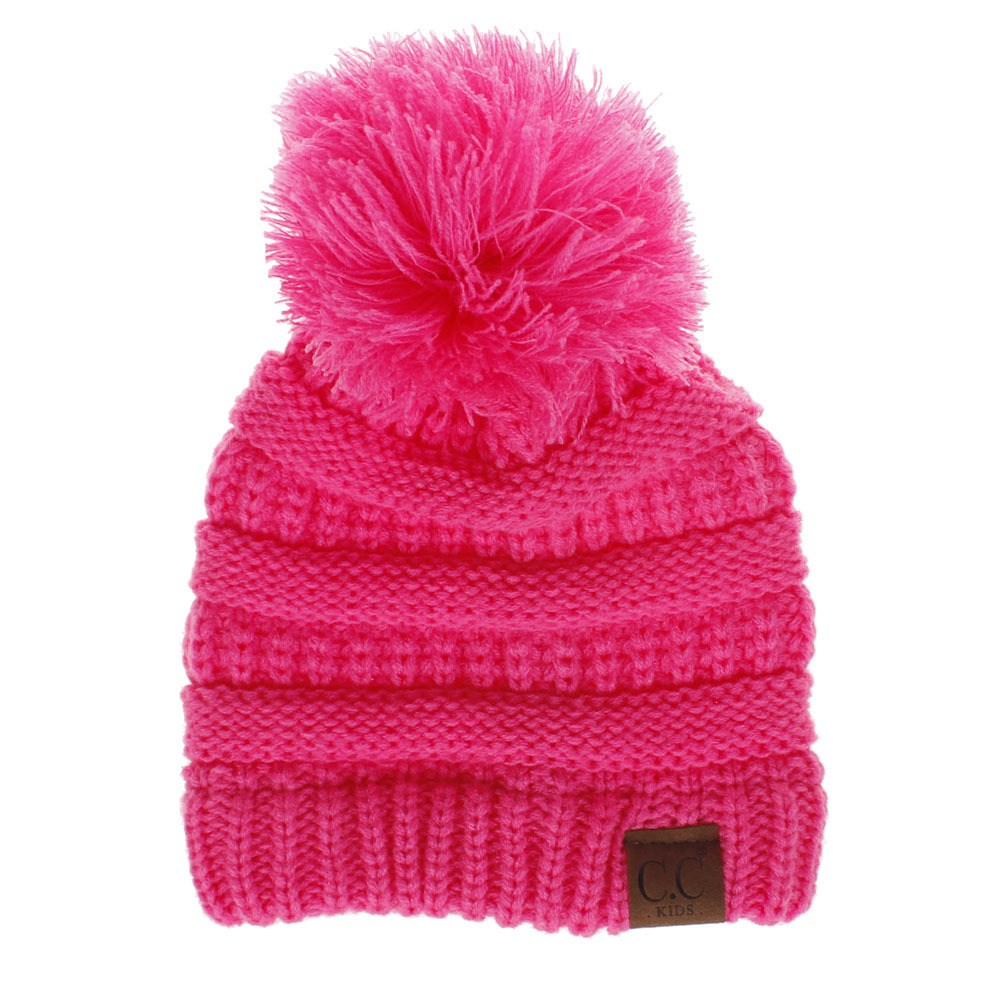 Children Unisex Cute Solid Color Pom Poms Wool Cap display picture 6