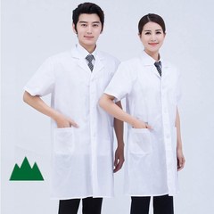 Summer Food Short-Sleeve Work Uniform Doctor's Suit Lab Coat White Coat Half-Sleeve Tea Dress Men Long-Sleeve White Coat
