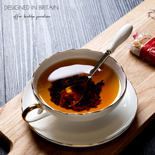 波浪陶瓷咖啡杯碟套裝歐式描金邊花茶杯紅茶情侶禮物