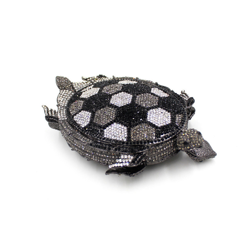 Túi clutch nữ đính đá pha lê thủ công dự tiệc — xanh lá cây, Vàng ánh, Đen ánh, màu đen chi tiết 5