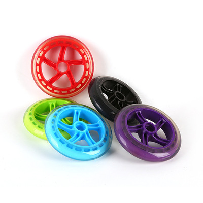 廠家直銷14530耐磨透明5.5寸PU輪子四輪滑板車配件可加工定制