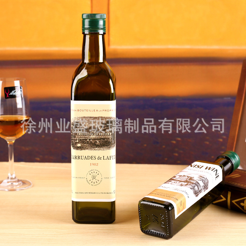 厂家供应250ML-1000ML方形橄榄油瓶山茶油瓶玻璃瓶香油瓶大容量