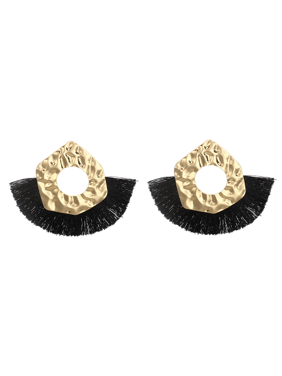 19g Weight Earrings Classification Birthday, Festival Occasion Women'S Gender Retro Style Rose Red, Pink, Red, Blue, Yellow, Black Color Fan-shaped Long Simple All-match Retro Tassel Earrings 5