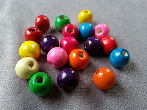 Factory Direct Sales Rainbow Beads Weighing by Weight Loose Bead Accessories Creative DIY Wooden Beads Chinese Knot Material Wholesale