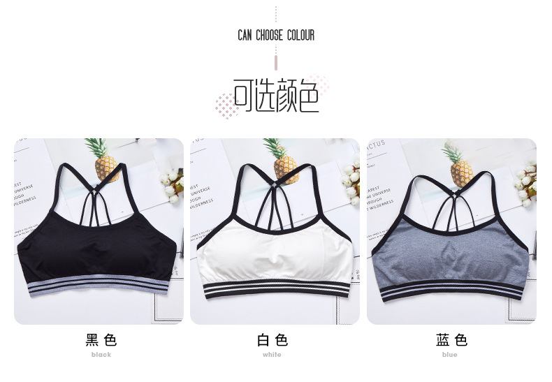 Factory direct sales: Sexy, breathable back, chest-hugging, no steel rings, comfortable base, yoga, running, sweat-absorbing sports underwear for women detail image 6